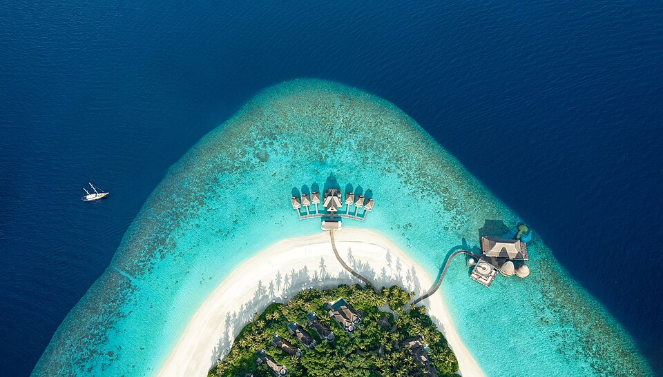 Island and reef seen from the air